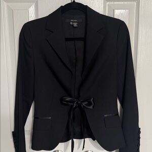 ZARA Black Satin Tie Blazer | Size Small